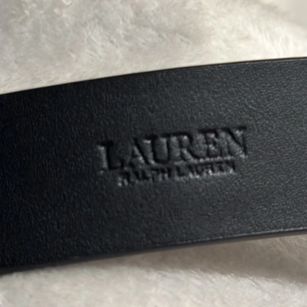 Beautiful Lauren Ralph Lauren Black Leather Belt, Western Motif Silver Buckle 1X
